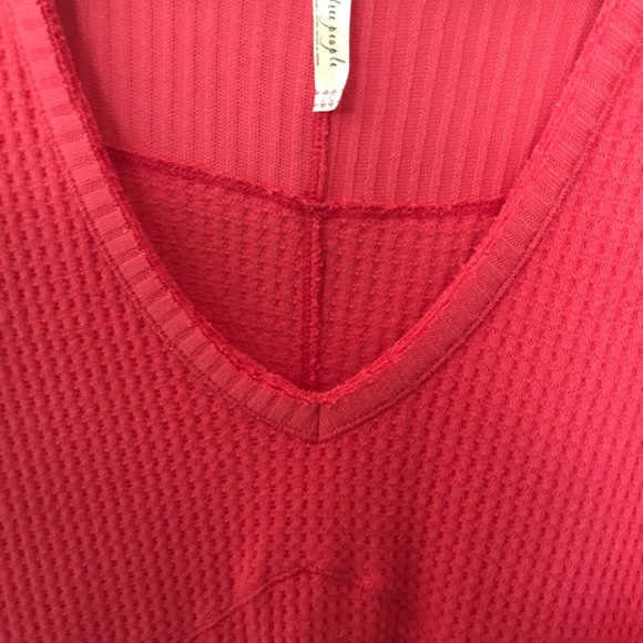 Free People long sleeve thermal top w/V neck. - Picture 8 of 9